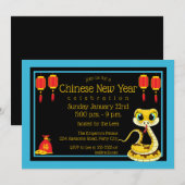 Cartoon 2025 Chinees Nieuwjaar van de Slang Kaart (Voorkant / Achterkant)