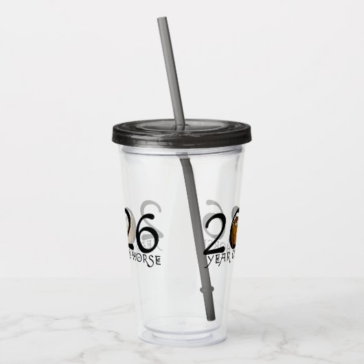 Cartoon 2026 Chinees Nieuwjaar Acryl Drinkbeker (Links)