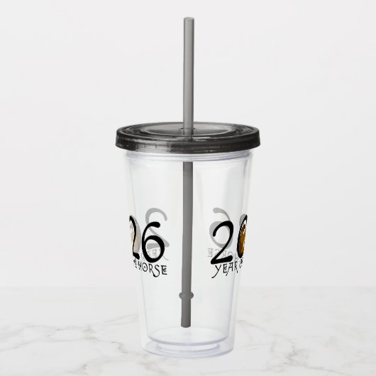 Cartoon 2026 Chinees Nieuwjaar Acryl Drinkbeker (Rechts)