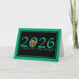 Cartoon 2026 Chinees Nieuwjaar Feestdagen Kaart