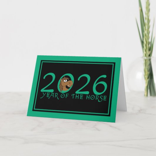 Cartoon 2026 Chinees Nieuwjaar Feestdagen Kaart (Voorkant)