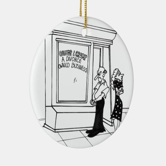 Cartoon 2458 van de scheiding keramisch ornament (Rechts)