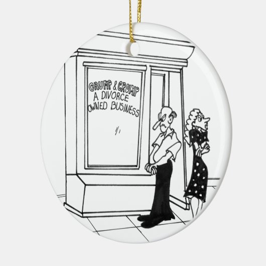 Cartoon 2458 van de scheiding keramisch ornament (Links)