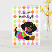 Cartoon 2 van de tekkel Verjaardag Kaart (Gele Bloem)