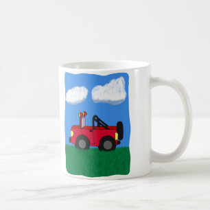 Cartoon 4 Wheel Drive Sport Utility Vehicle Koffiemok