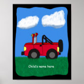 Cartoon 4 Wheel Drive Sport Utility Vehicle Poster (Voorkant)