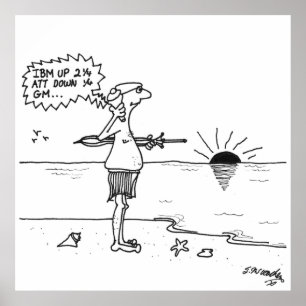 Cartoon aandelenmarkt 4013 poster