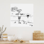 Cartoon aandelenmarkt 4013 poster (Keuken)