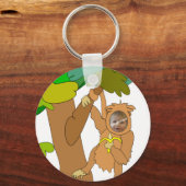 Cartoon aap in een Sleutelhanger Aangepaste foto v (Voorkant)