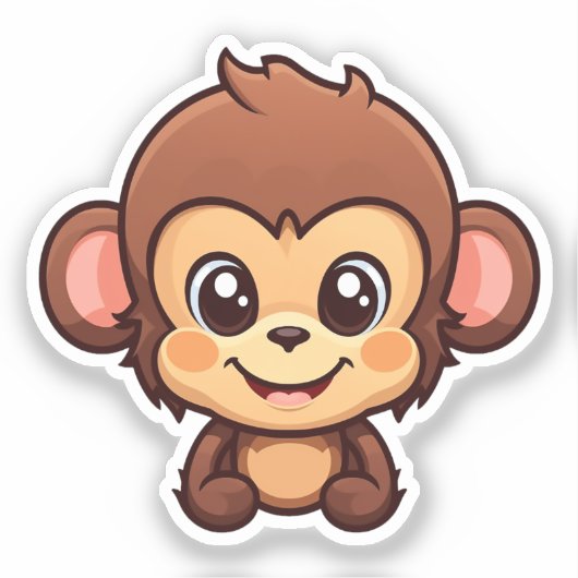 Cartoon aap sticker (Voorkant)