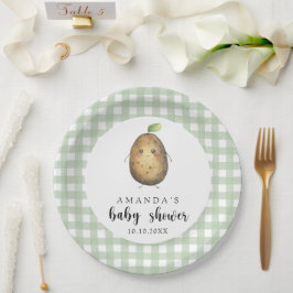Cartoon Aardappel Baby Shower Papieren Bordje