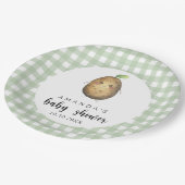 Cartoon Aardappel Baby shower Papieren Bordje (Gekanteld)