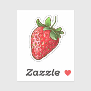 Cartoon aardbei sticker