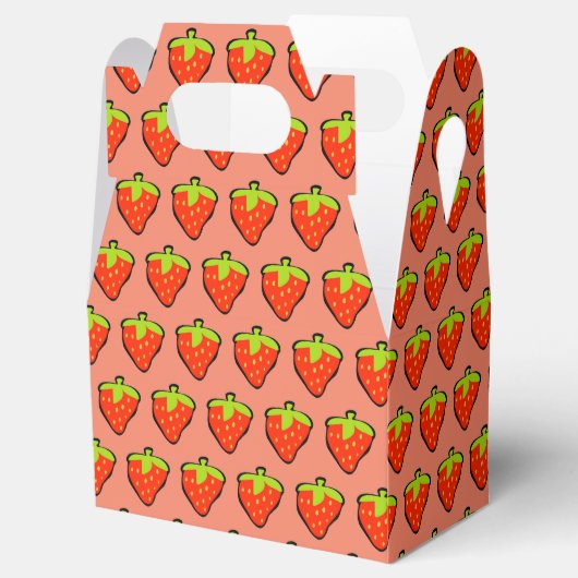 Cartoon Aardbeien Patroon Bedankdoosjes (Geopend)