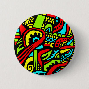 Cartoon Abstract Ronde Button 5,7 Cm
