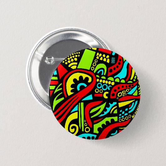 Cartoon Abstract Ronde Button 5,7 Cm (Voorkant /achterkant)
