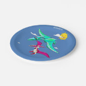 Cartoon Abstracte dinosaurussen, bekend als teroda Papieren Bordje (Gekanteld)