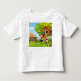 Cartoon-achtertuin Speel puppy Kinderen personalis Kinder Shirts