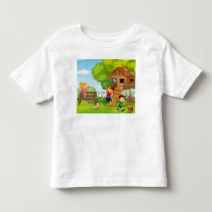 Cartoon-achtertuin Speel puppy Kinderen personalis Kinder Shirts