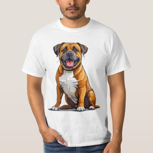 Cartoon-achtige hond t-shirt (Voorkant)