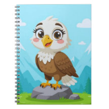 Cartoon Adelaar op Steen – Schattig Vector Persona