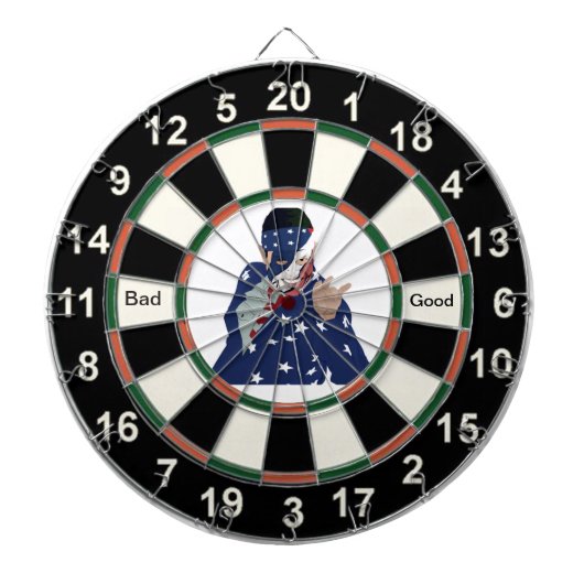 Cartoon Afbeelding van Donald Trump Dartbord (Voorkant)