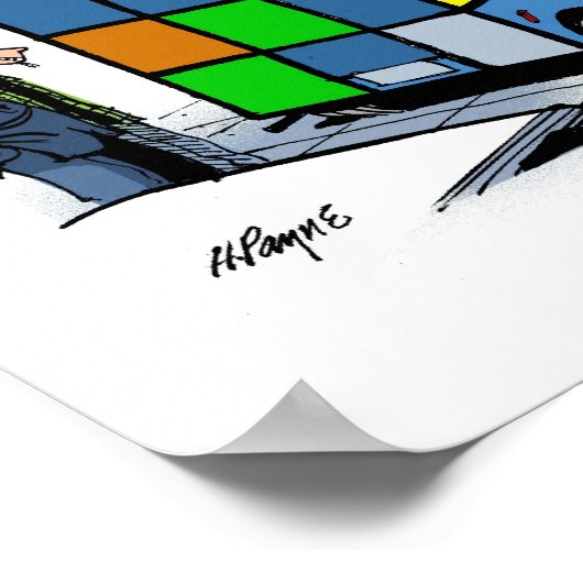 Cartoon afdruk Nissan Cube Poster (Hoek)