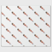 Cartoon African American Boy met behulp van een po Cadeaupapier (Vlak)