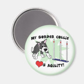 Cartoon Agility Border Collie Magnet (Voorkant / Achterkant)