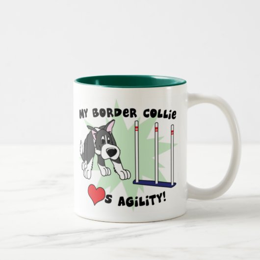 Cartoon Agility Border Collie Mok (Rechts)