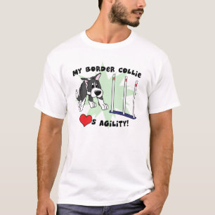 Cartoon Agility Border Collie Tee Shirt