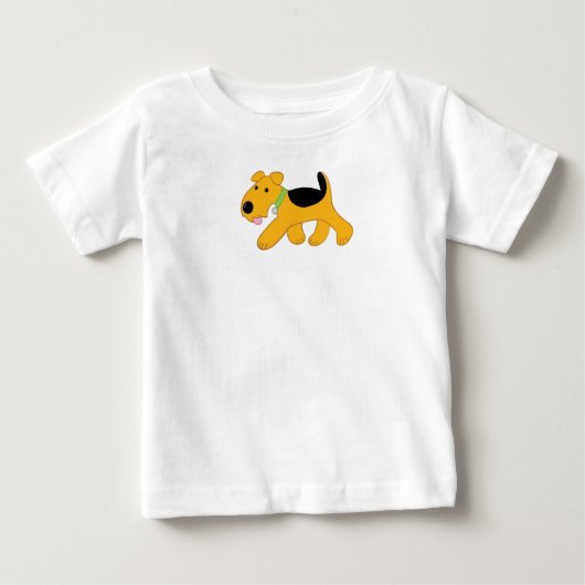 Cartoon Airedale Terrier Baby Fine Jersey T-Shirt (Voorkant)