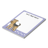 Cartoon Airedale Terrier/Welsh Terrier Notitieblok (Linkerzijde)
