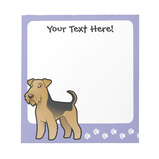 Cartoon Airedale Terrier/Welsh Terrier Notitieblok (Voorkant)