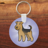 Cartoon Airedale Terrier/Welsh Terrier Sleutelhanger (Voorkant)