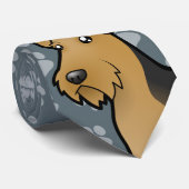 Cartoon Airedale Terrier/Welsh Terrier Stropdas (Opgerold)