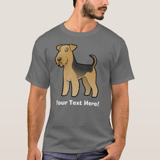 Cartoon Airedale Terrier/Welsh Terrier T-shirt (Voorkant)