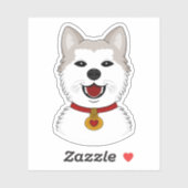 Cartoon Akita-hond - vinyl sticker (Vel)
