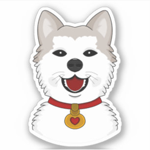 Cartoon Akita-hond - vinyl sticker