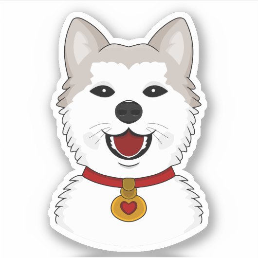 Cartoon Akita-hond - vinyl sticker (Voorkant)