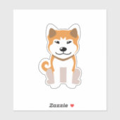 Cartoon Akita Inu Dog Sticker (Vel)