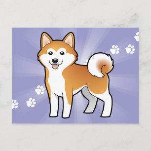 Cartoon Akita Inu/Shiba Inu Briefkaart