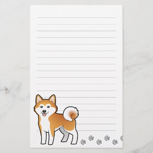 Cartoon Akita Inu/Shiba Inu Briefpapier (Voorkant)