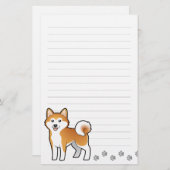 Cartoon Akita Inu/Shiba Inu Briefpapier (Voorkant / Achterkant)