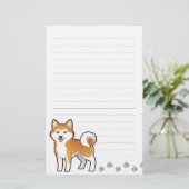 Cartoon Akita Inu/Shiba Inu Briefpapier (Staand voorkant)