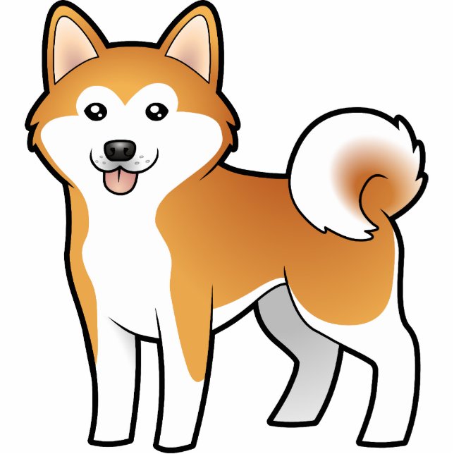 Cartoon Akita Inu/Shiba Inu Fotobeeldje Magneet (Voorkant)