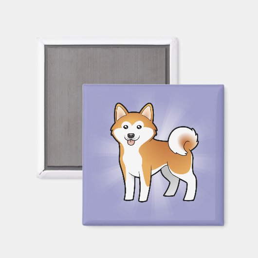 Cartoon Akita Inu/Shiba Inu Magneet (Voorkant / Achterkant)