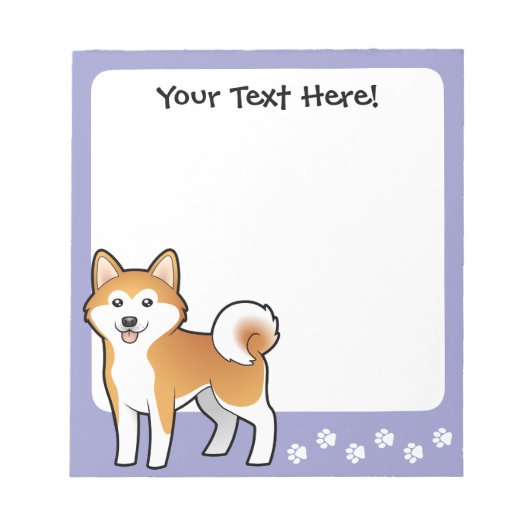 Cartoon Akita Inu/Shiba Inu Notitieblok (Voorkant)