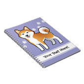 Cartoon Akita Inu/Shiba Inu Notitieboek (Rechterzijde)