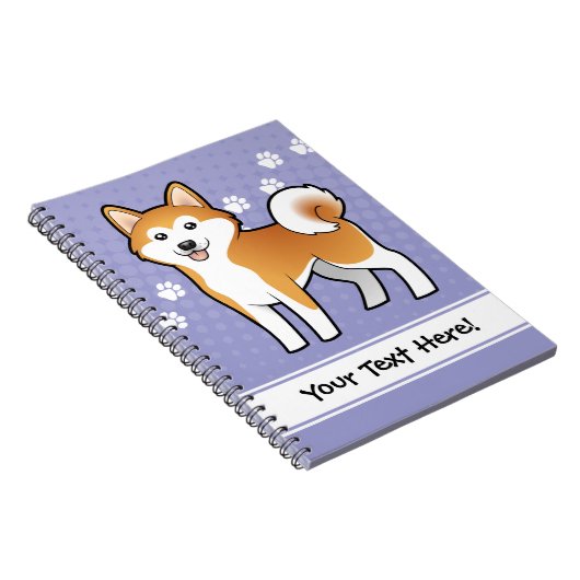 Cartoon Akita Inu/Shiba Inu Notitieboek (Rechterzijde)